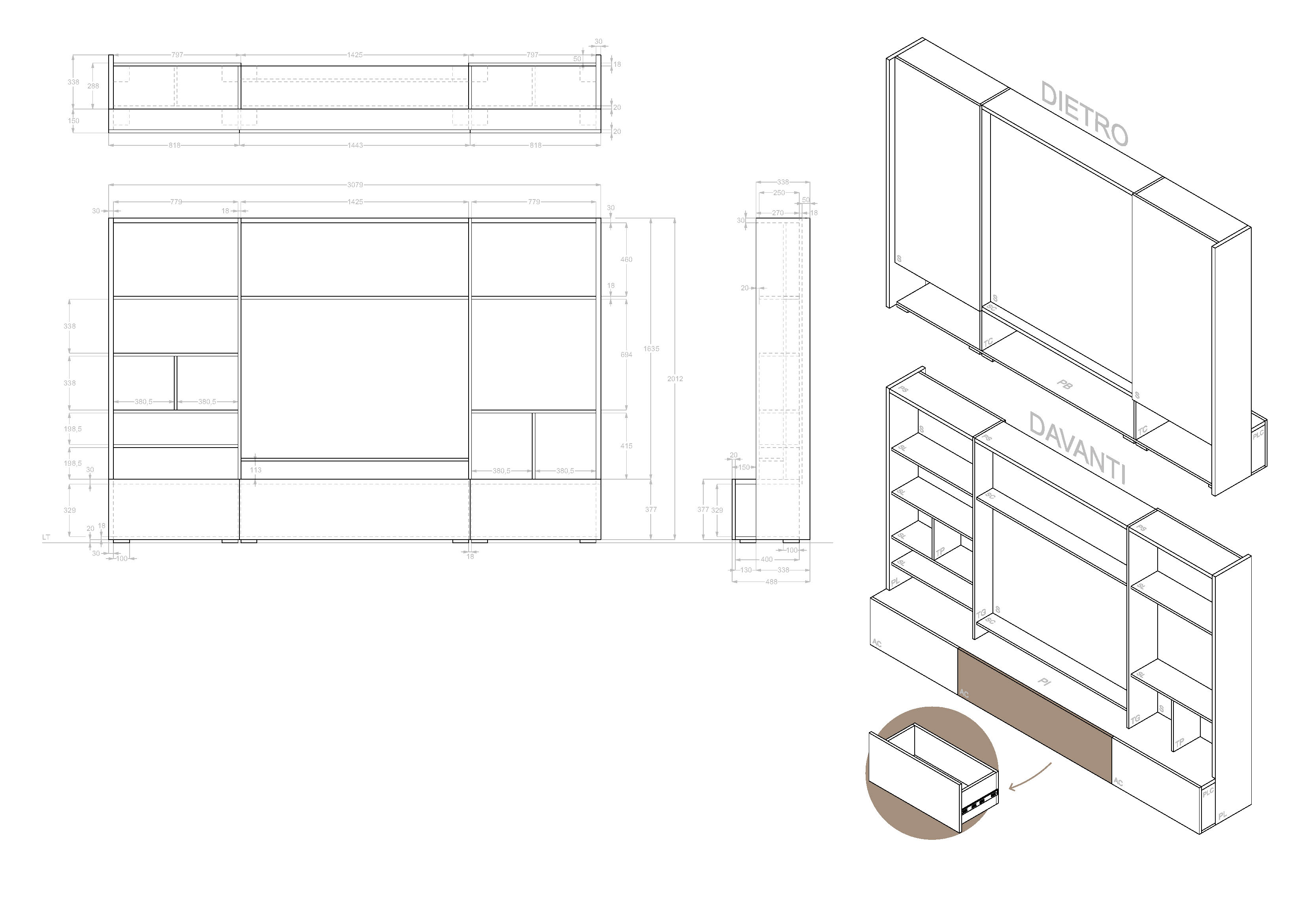 Cover del progetto Cassettiera e Scaffale TV